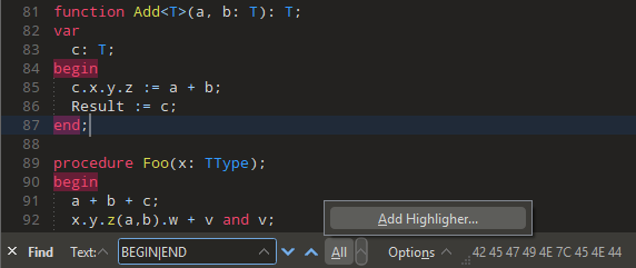 010 Editor 实时高亮规则
